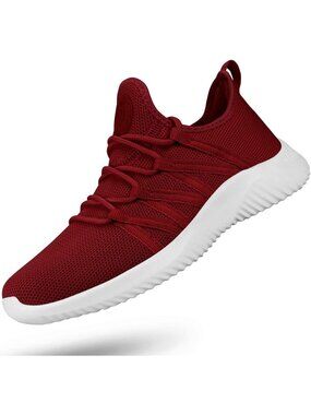 🆕Women's Burgundy Slip On Running Shoes Non Slip Gym Workout Tennis Sneakers